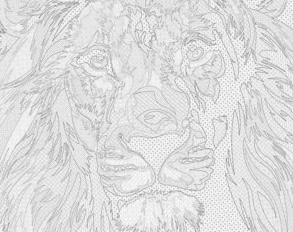 Amazing lion coloring by numbers