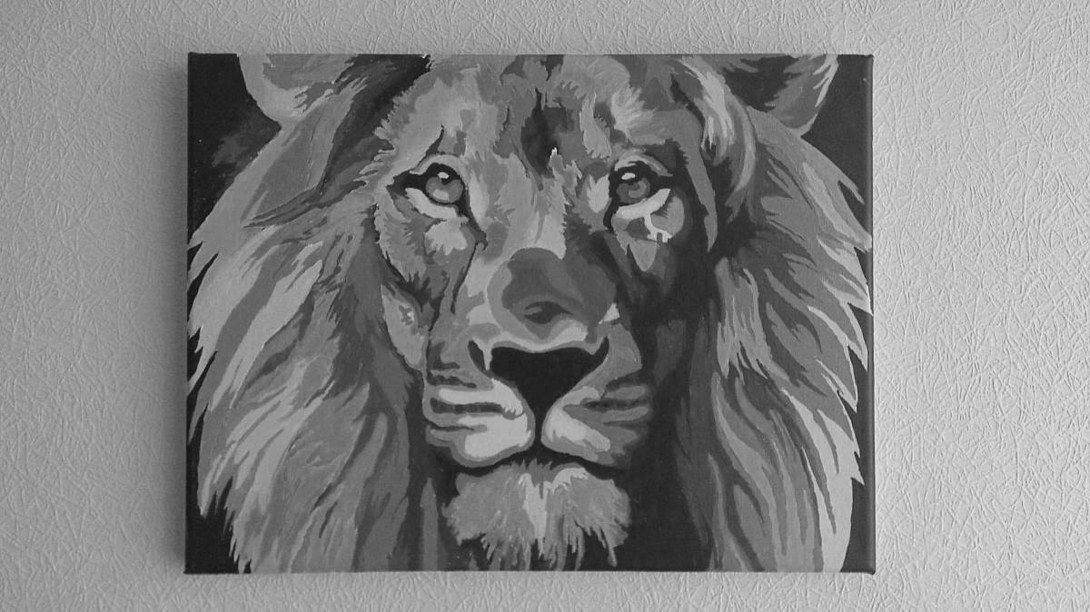 Раскраска роскошный лев по номерам