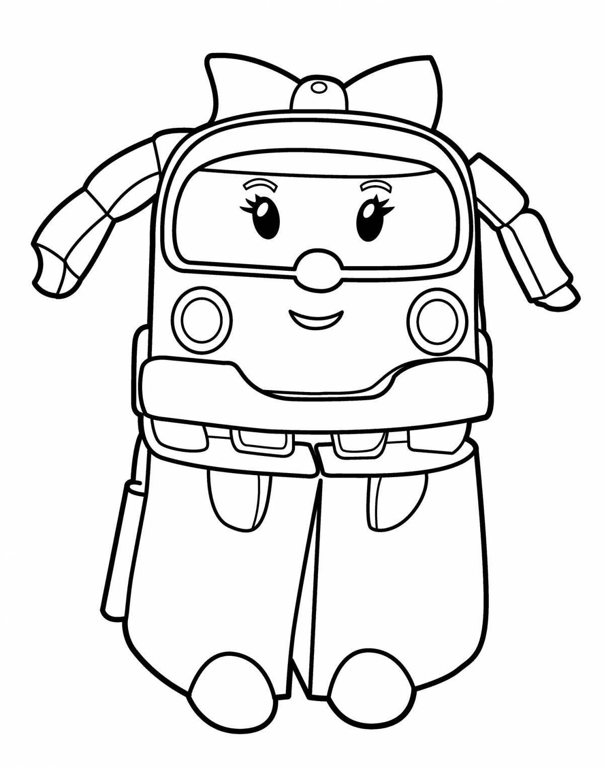 Colorful Ember Robocar Poly Coloring Page