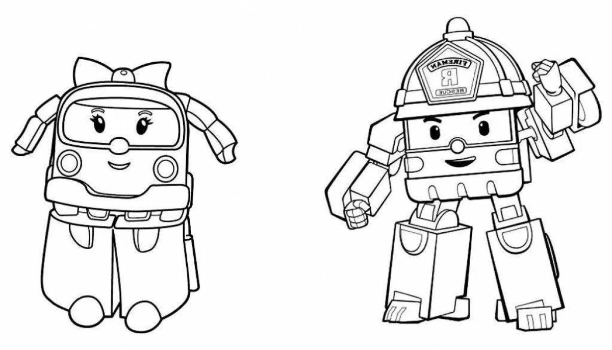 Amazing ember robocar poly coloring book