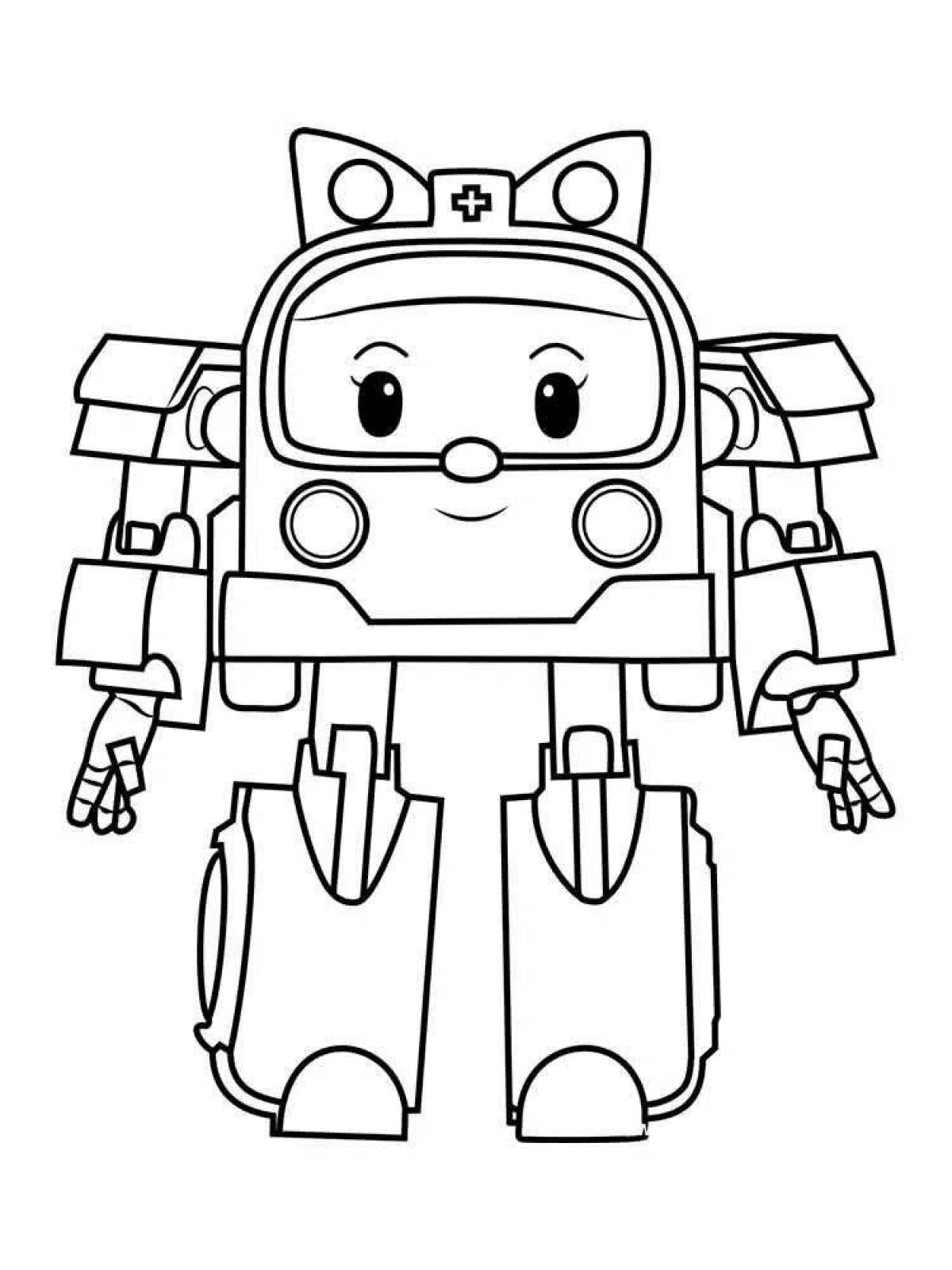 Amber robocar poly awesome coloring book