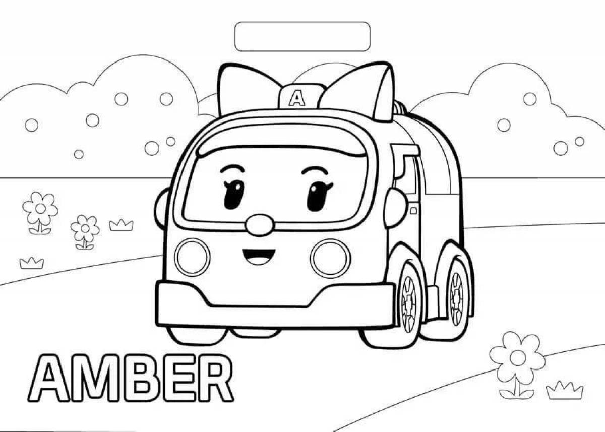 Amazing ember robocar poly coloring book