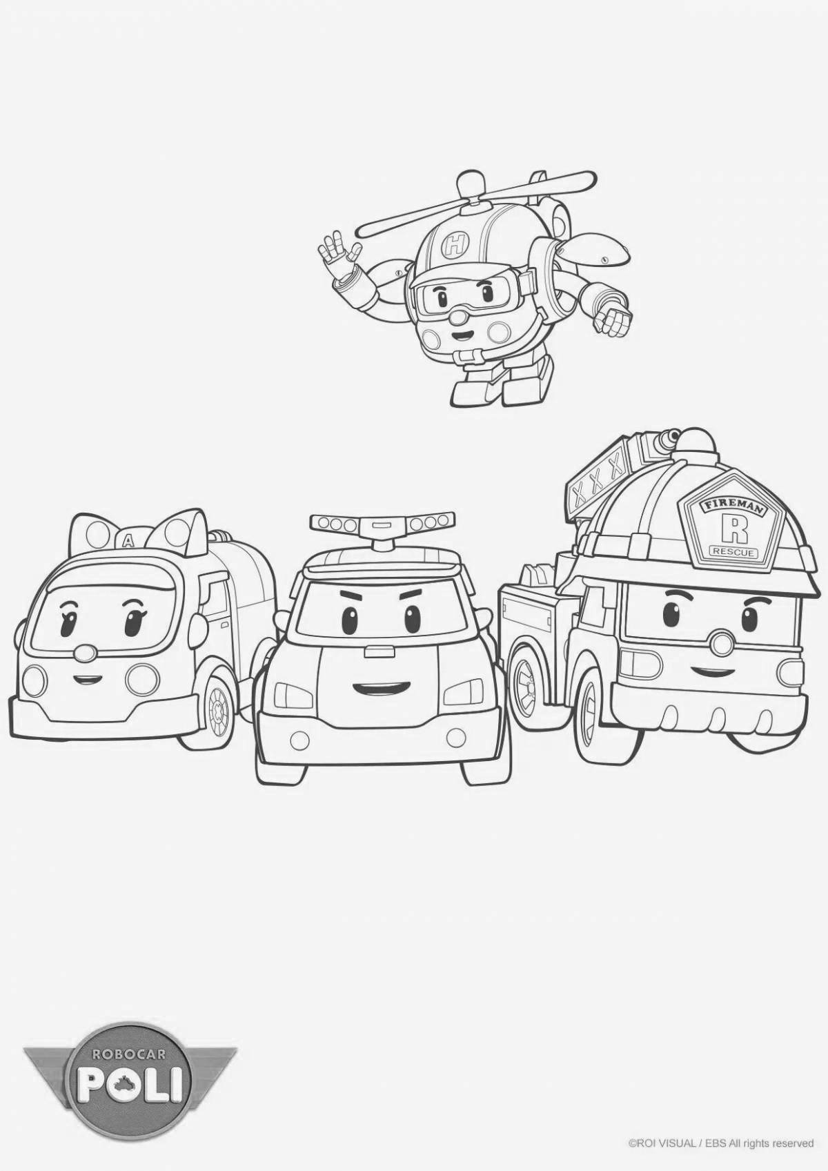 Ember Robocar Poly Shiny Coloring Page