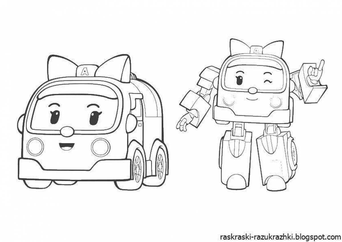 Stylish Ember Robocar Poly Coloring Page