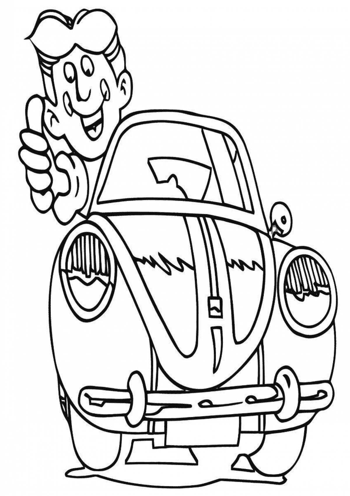Детский рисунок папа водитель