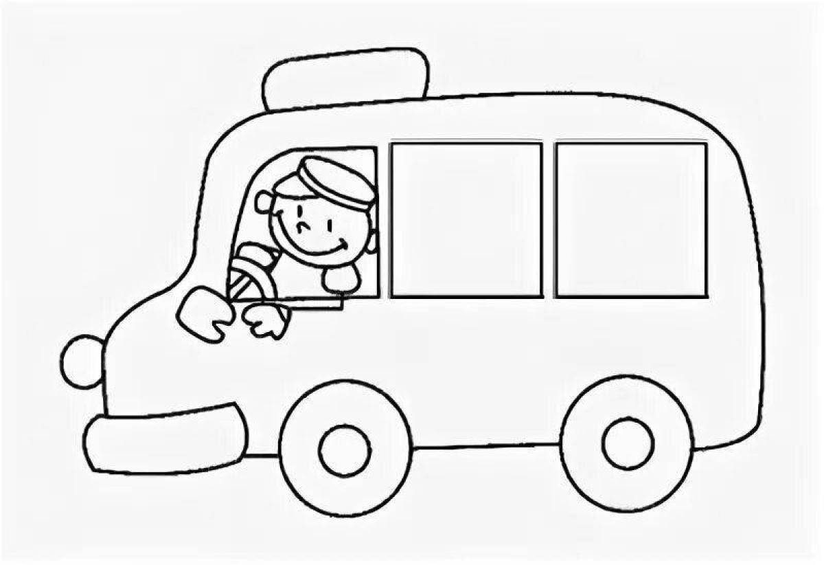 Children's funny driver coloring book
