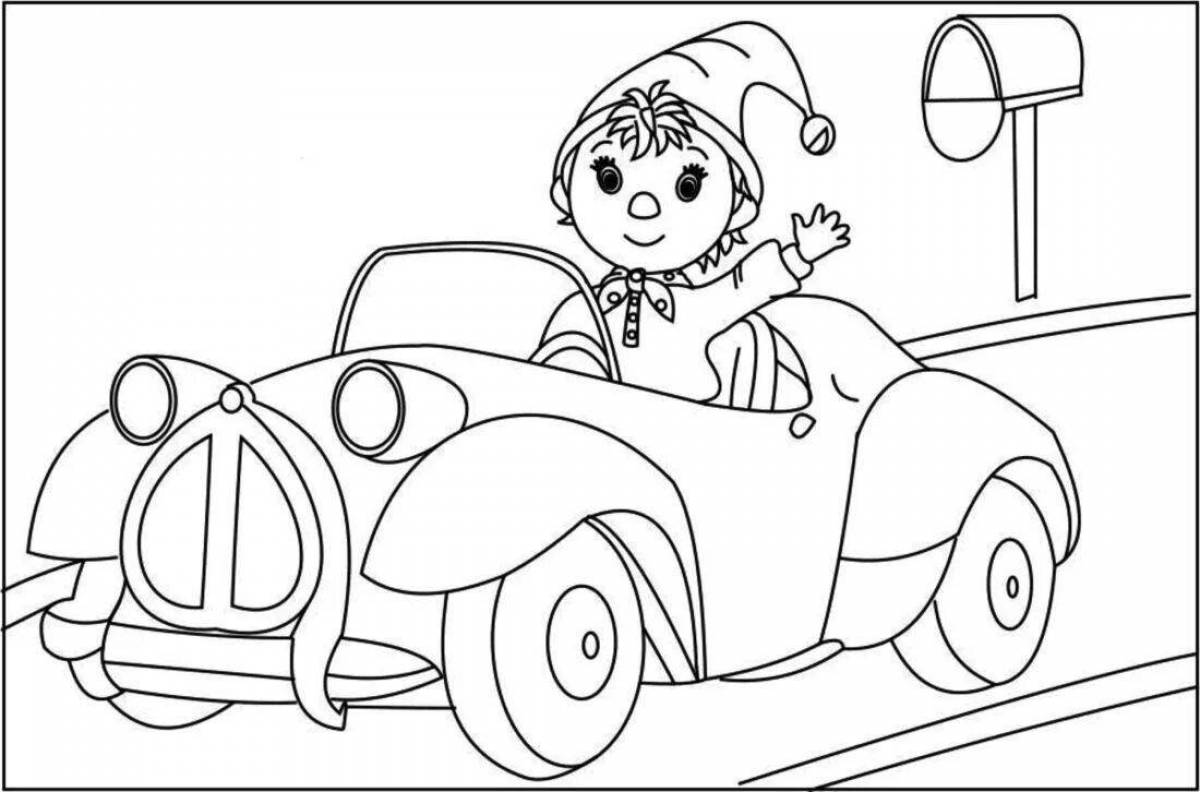 Playful driver coloring page for kids