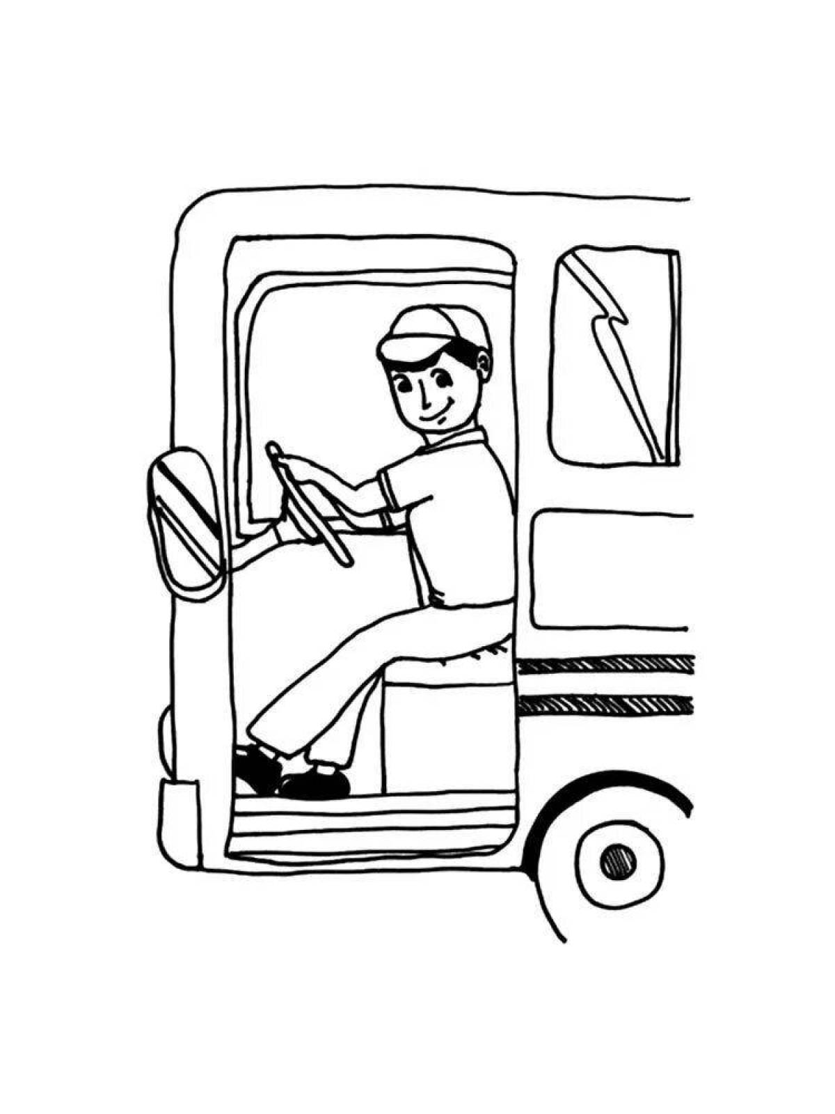 Color-explosion driver coloring pages for kids