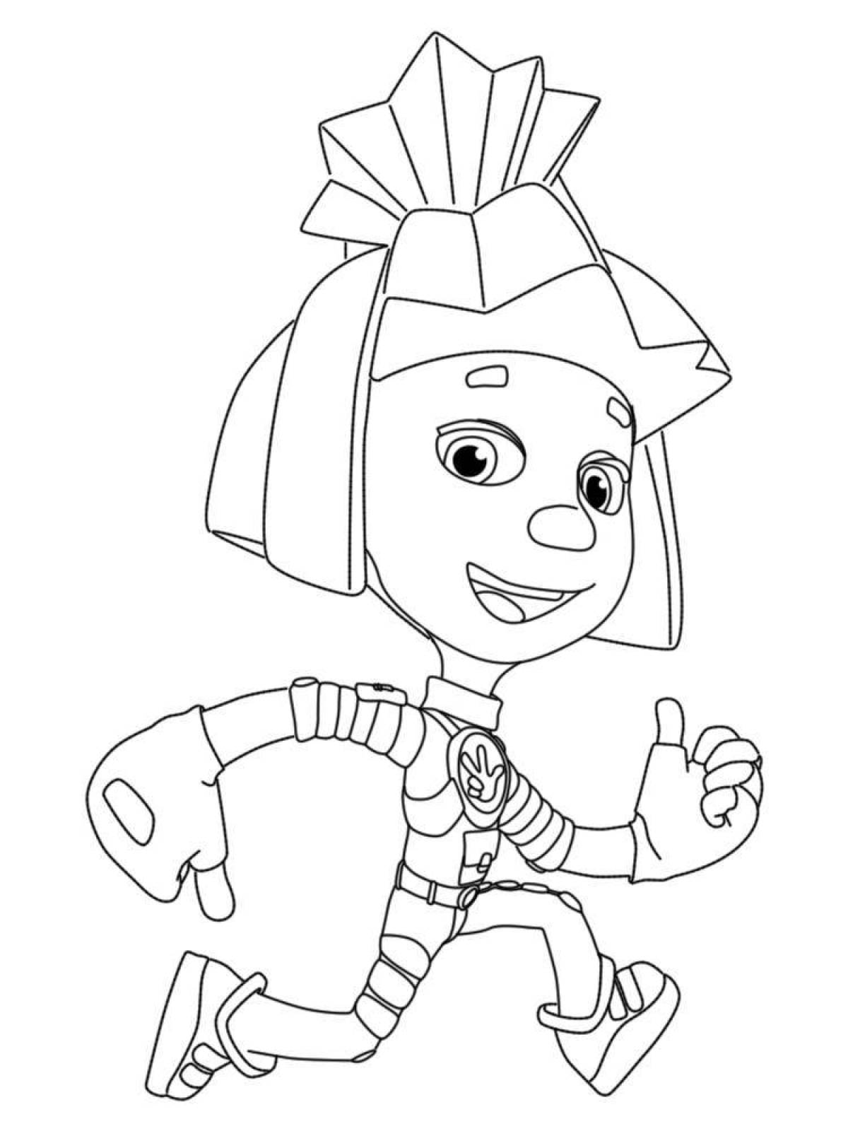 Playful zero and sim coloring page