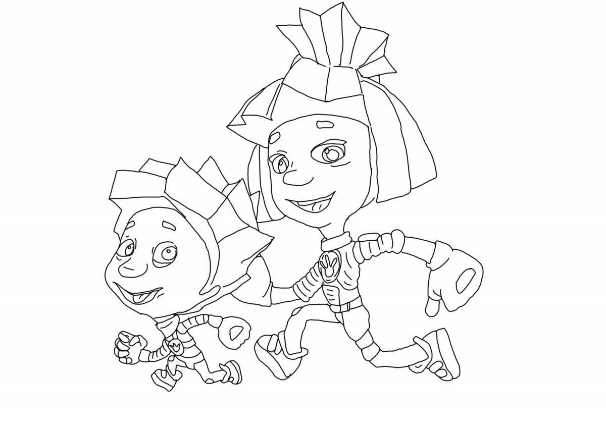 Charming zero and sim coloring page