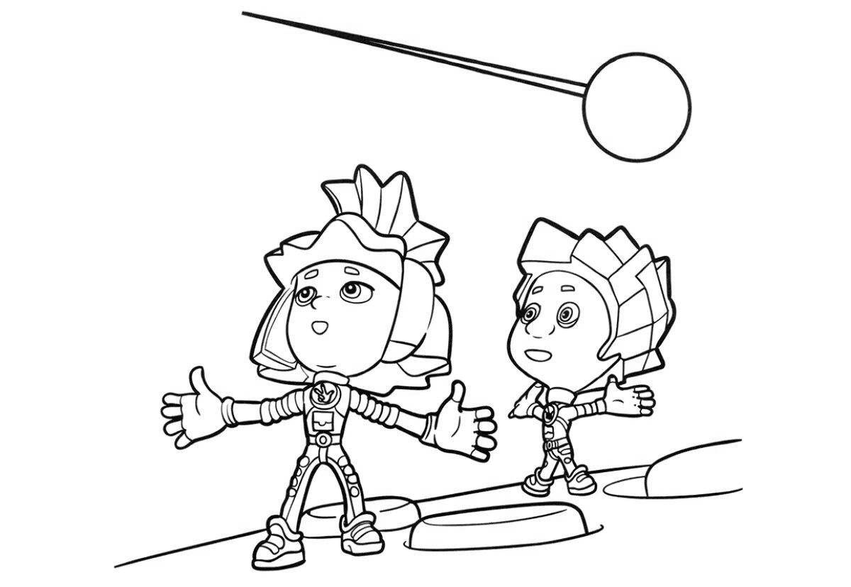 Zero and Sim Animated Coloring Page