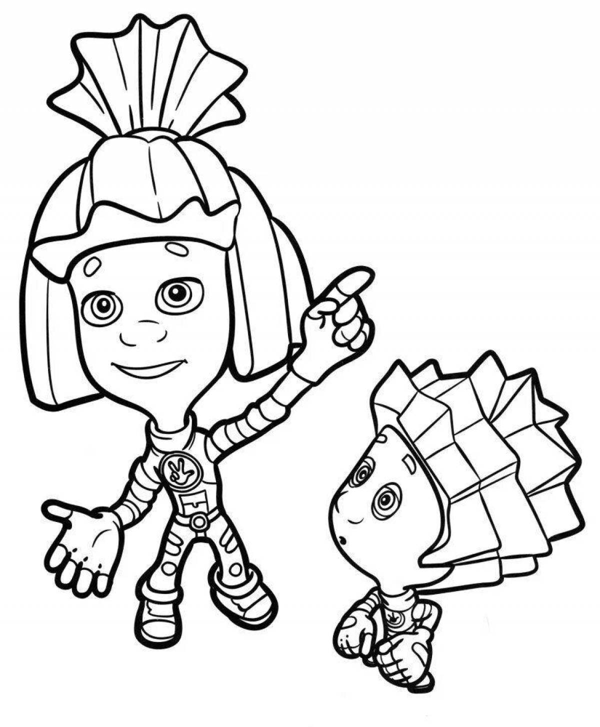 Funny zero and sim coloring page