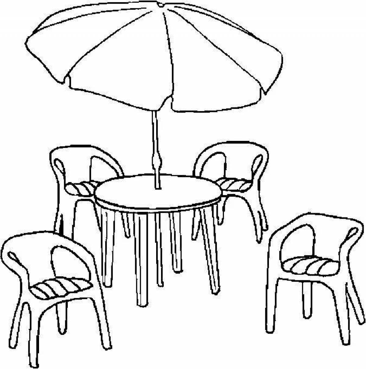 Coloring page holiday furniture for the middle group