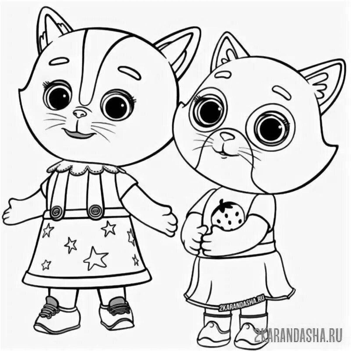 Cute cat coloring pages dogs busia