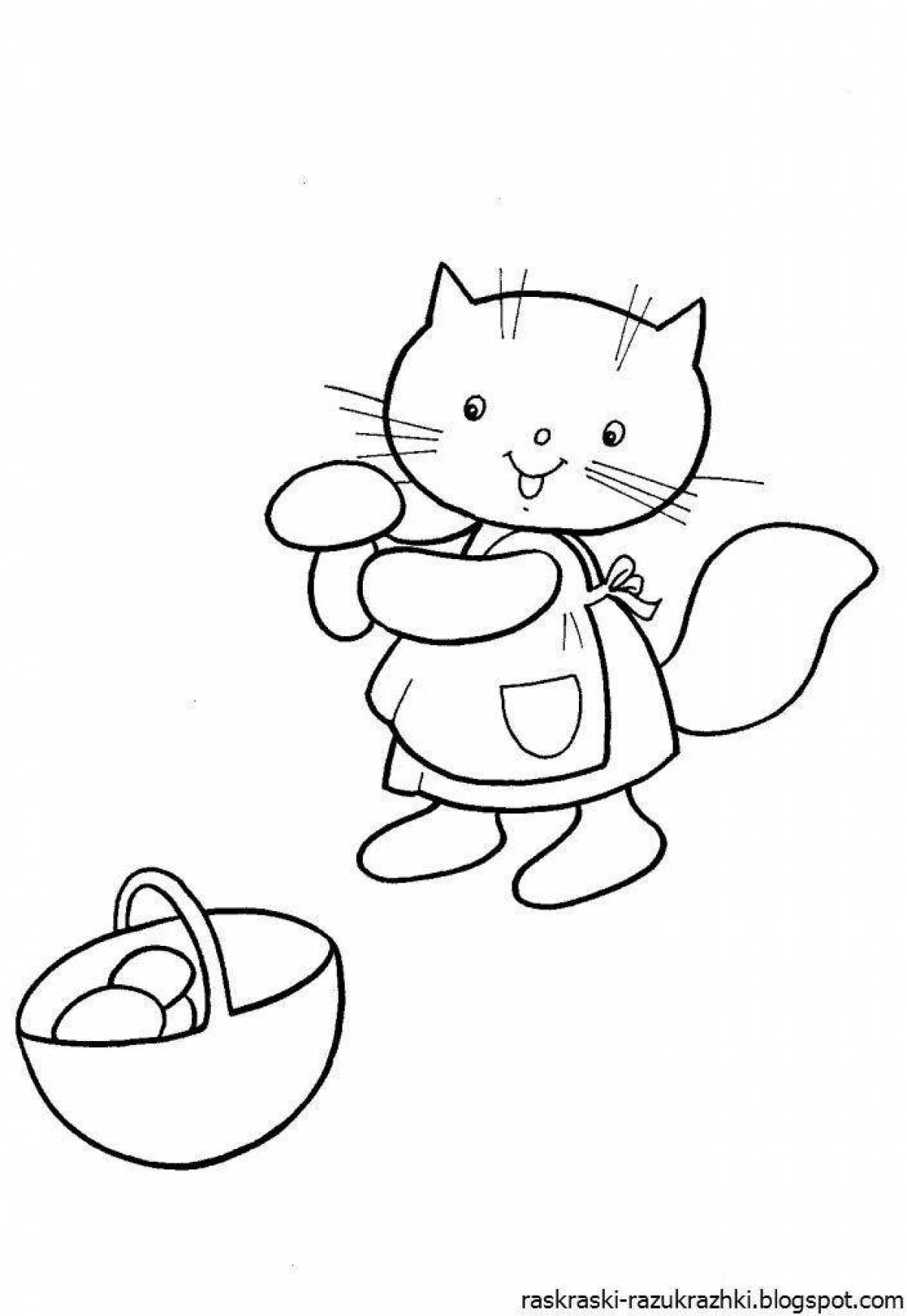 Adorable kitten coloring book for 2-3 year olds