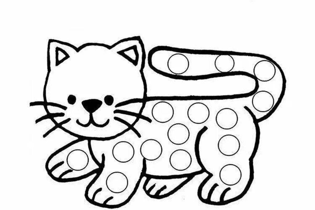 Cute kitten coloring book for 2-3 year olds