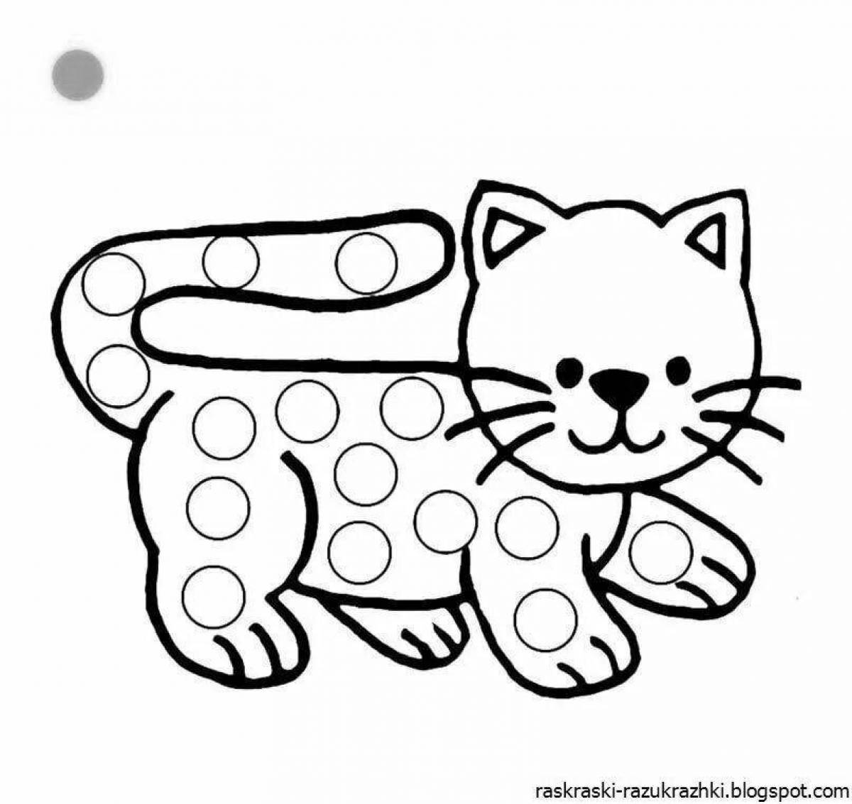 Playful kitten coloring book for 2-3 year olds
