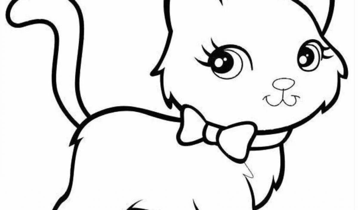 Naughty kitten coloring book for children 2-3 years old