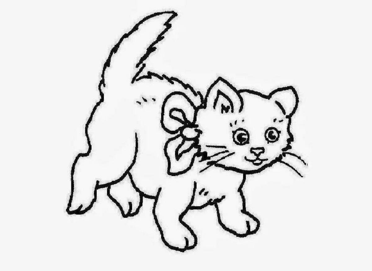 Adorable kitten coloring book for 2-3 year olds