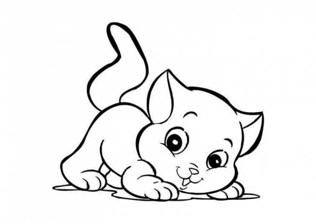 Funny kitten coloring book for kids 2-3 years old