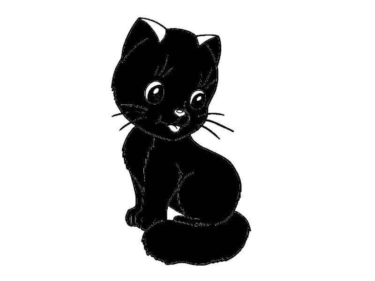 Coloring book witty kitten for children 2-3 years old