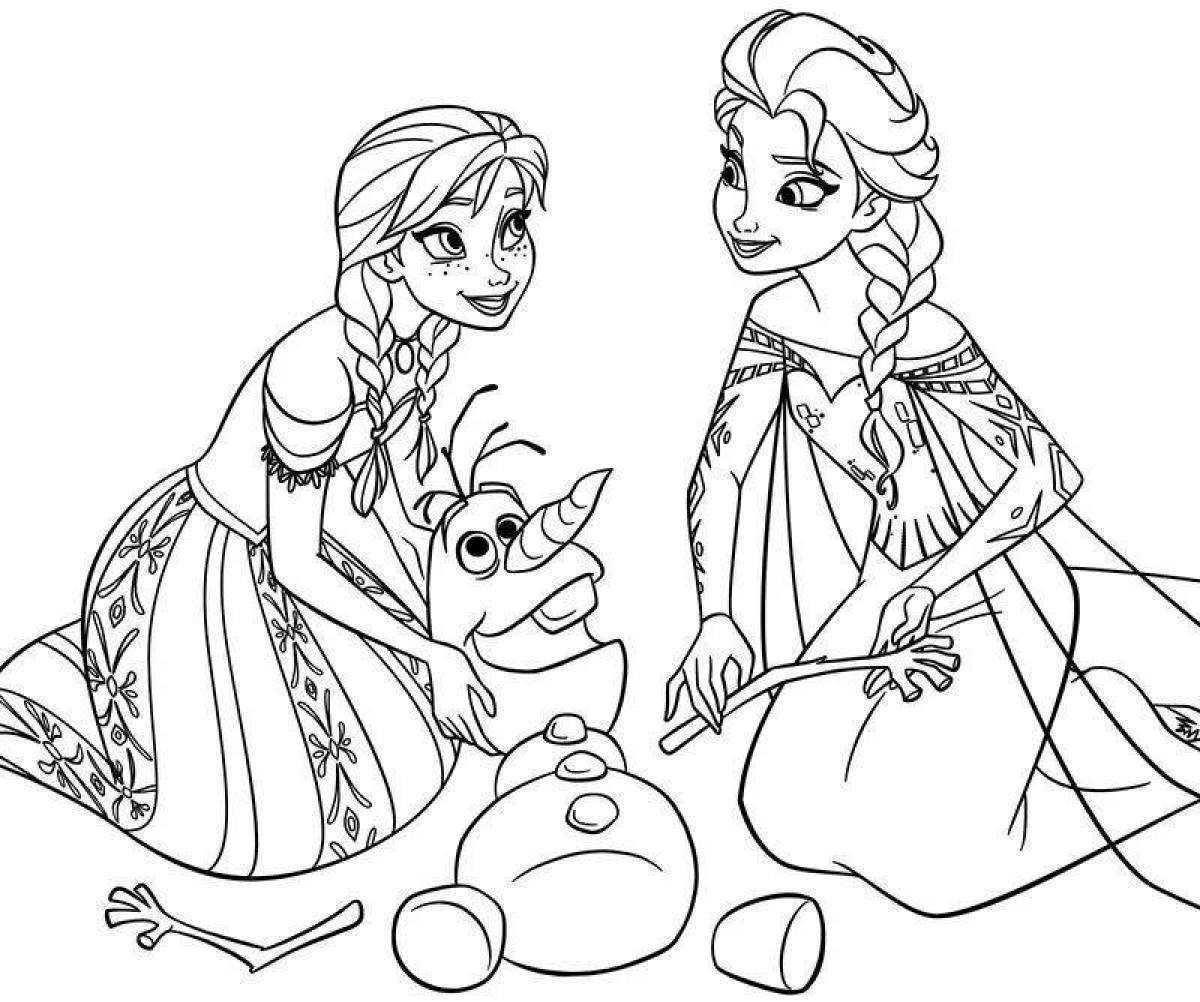 Elsa's fun coloring book for 5-6 year olds