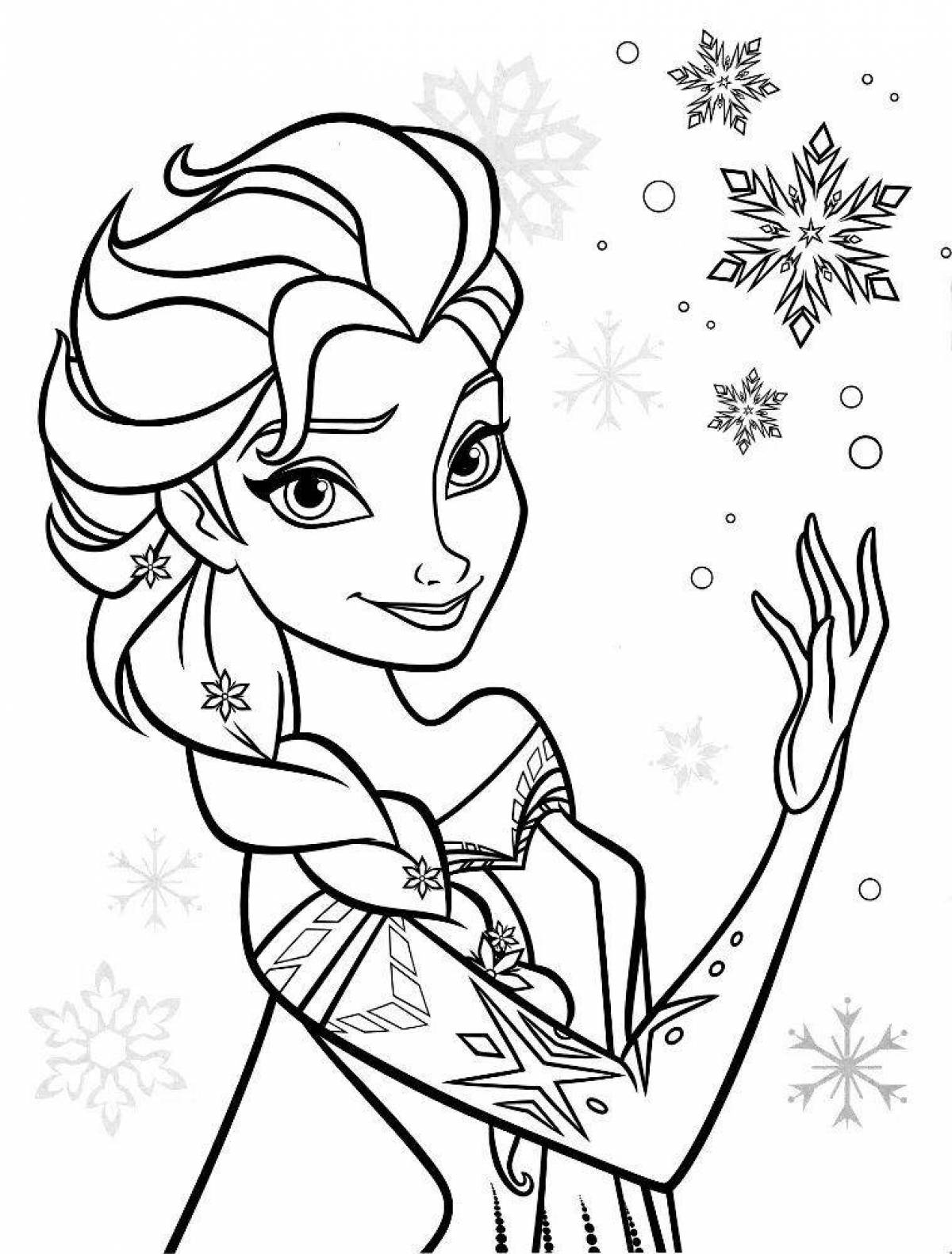 Beautiful Elsa coloring book for 5-6 year olds