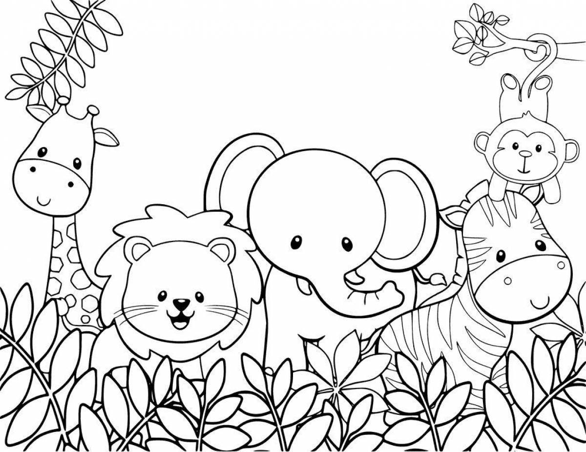 Игривая раскраска животных для детей 6-10 лет