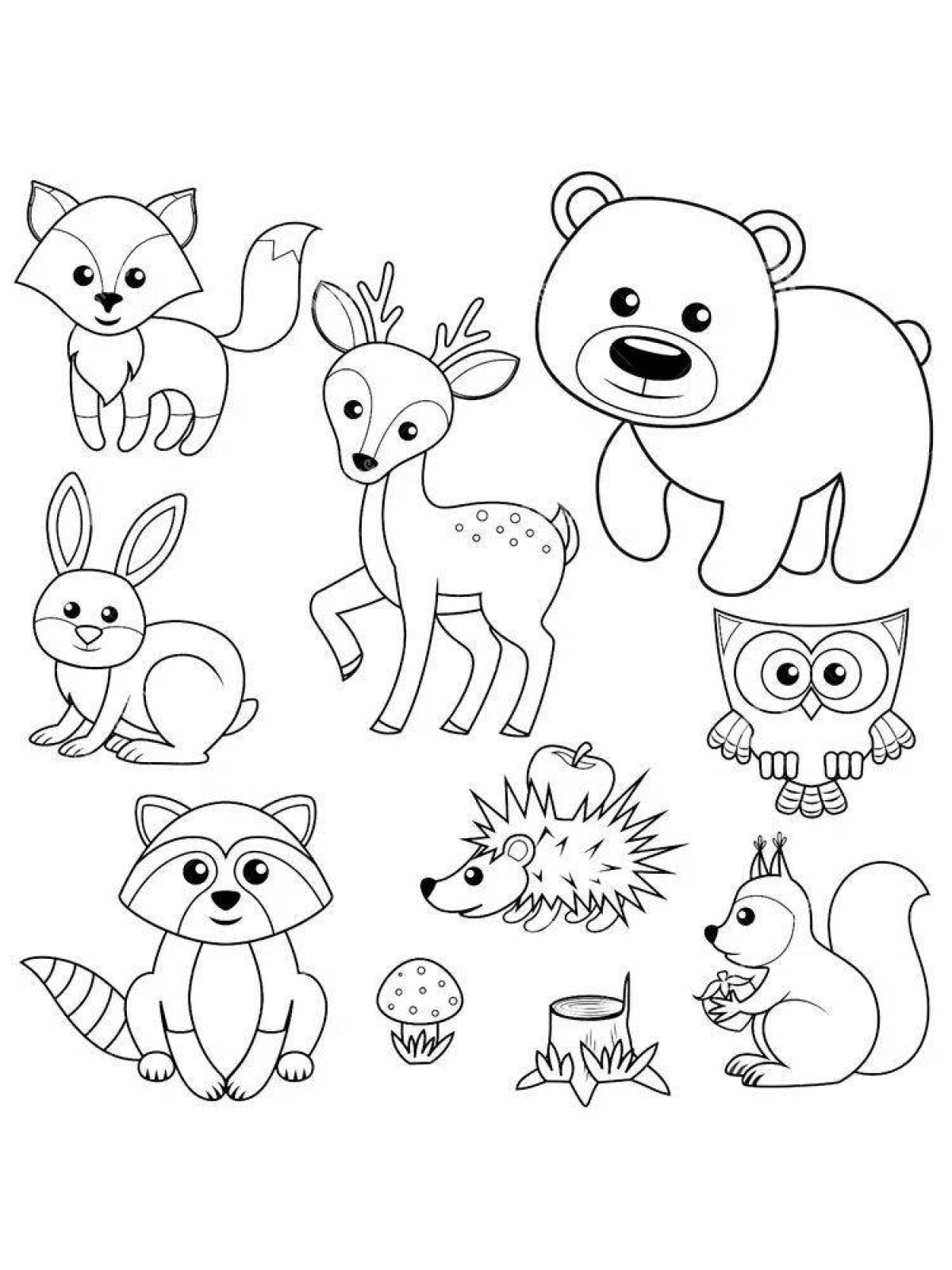 Fun animal coloring for teens