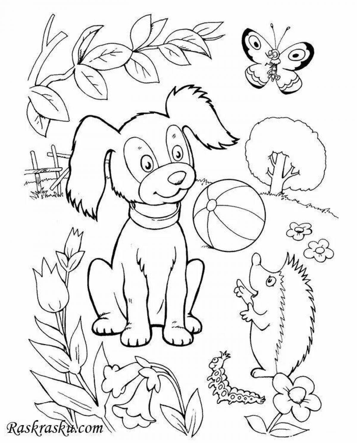 Handy animal coloring page for kids