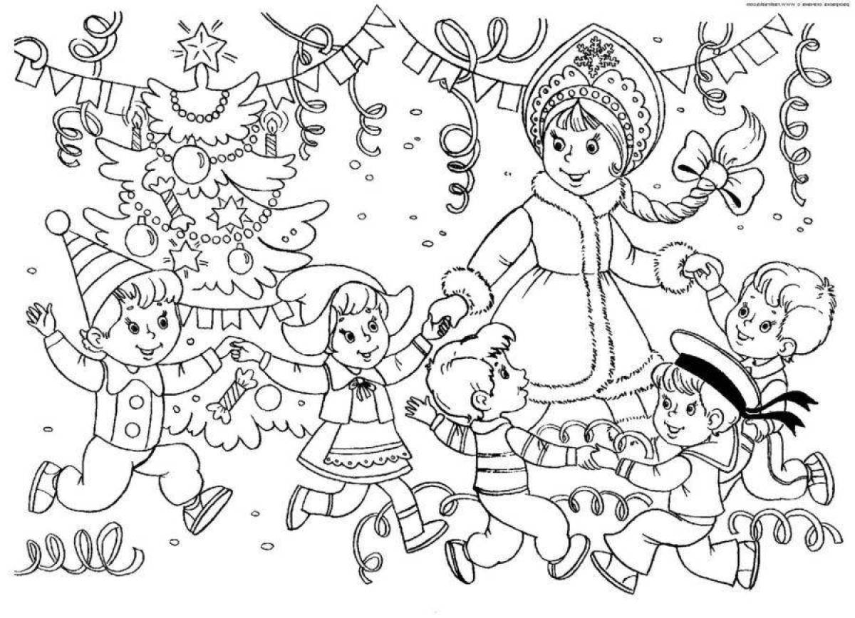 Holiday coloring page jubilant