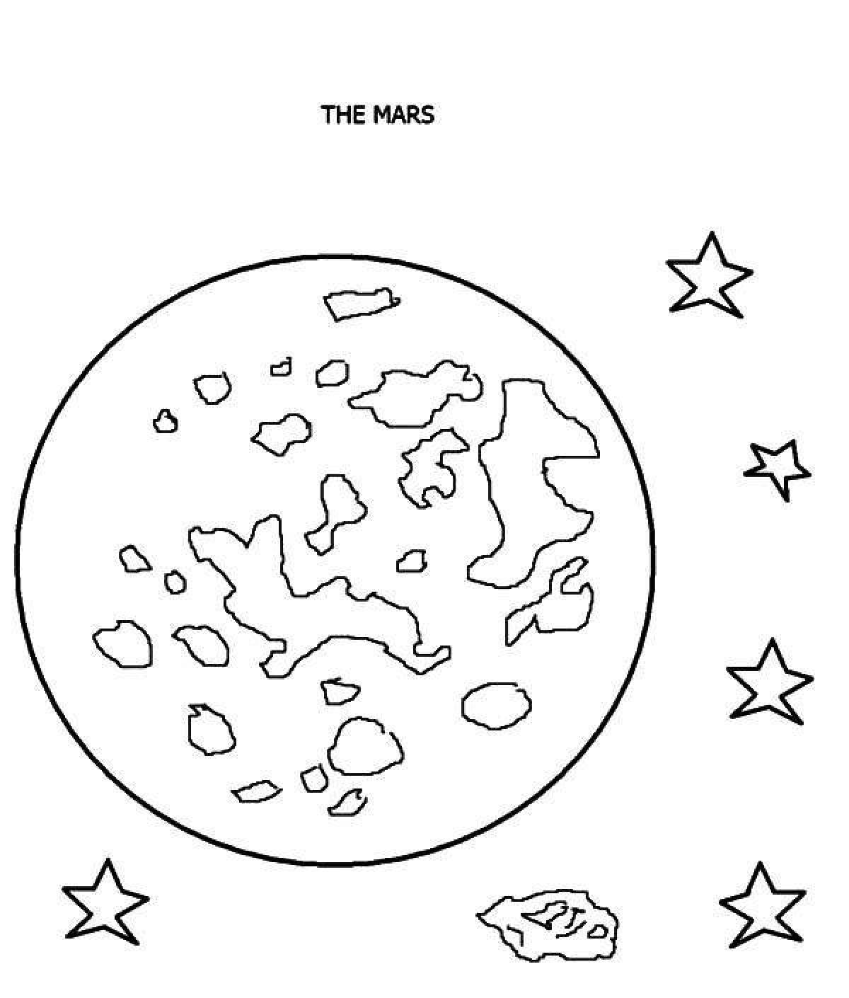Colorful mars coloring book