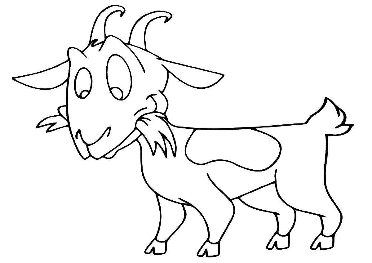 Любопытная раскраска коза