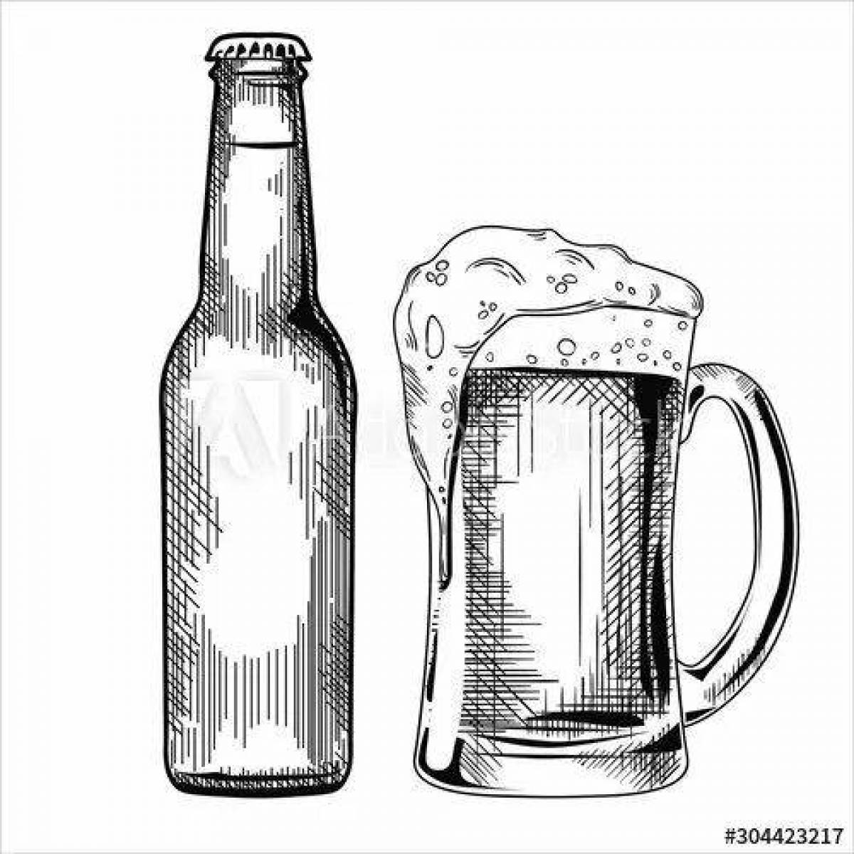 Раскраска Веселая раскраска пива