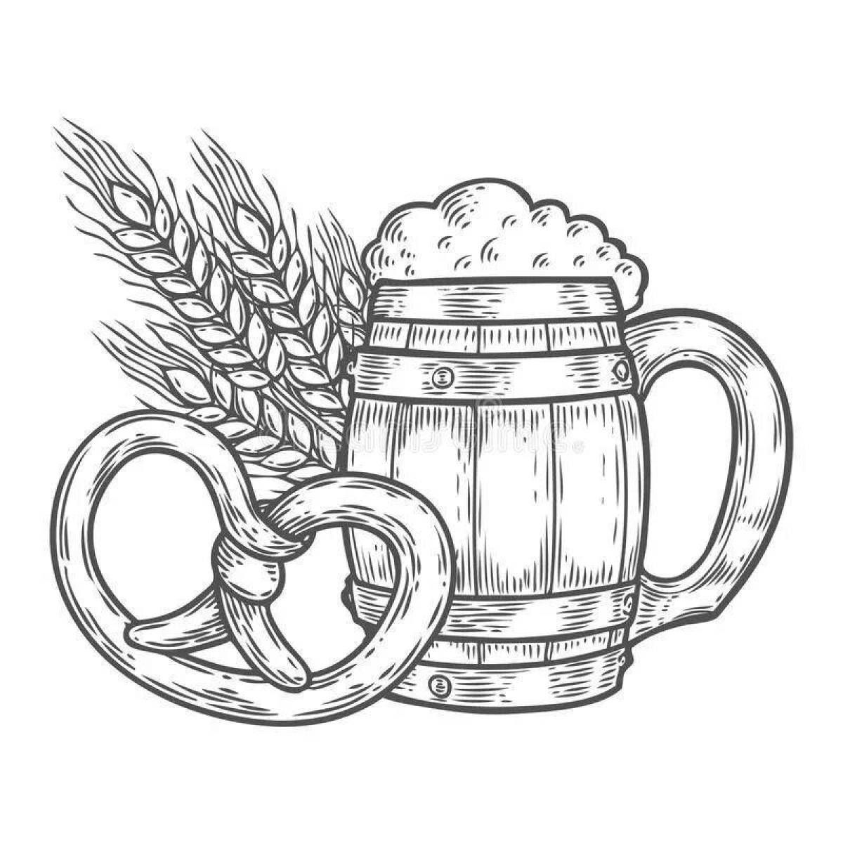 Раскраска Живая страница раскраски пива
