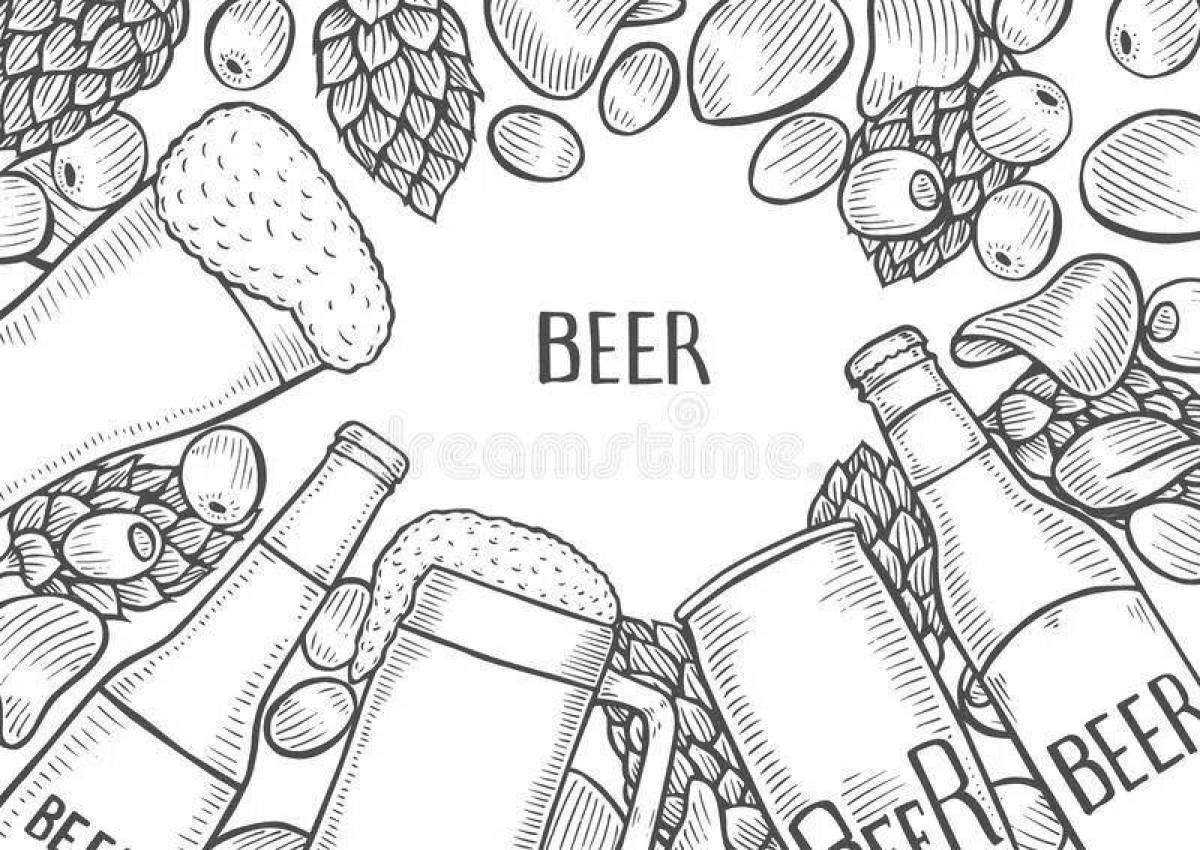 Раскраска Увлекательная раскраска пива
