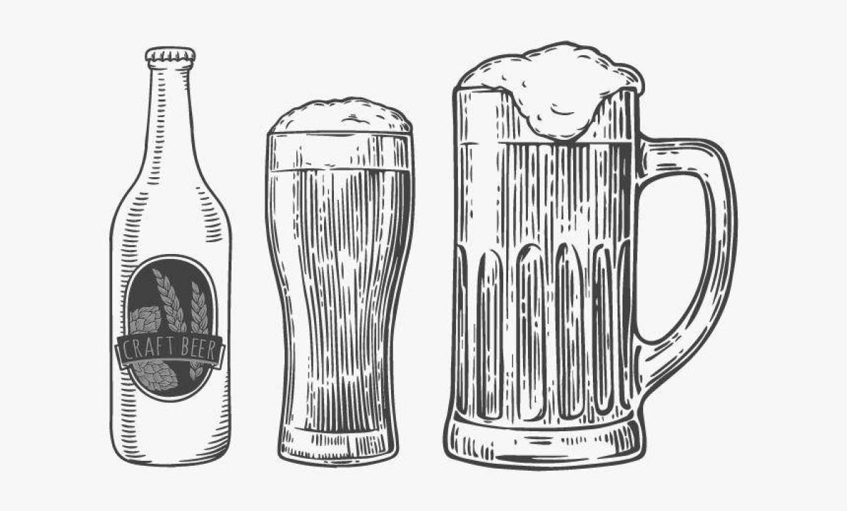 Раскраска Раскраска игристое пиво