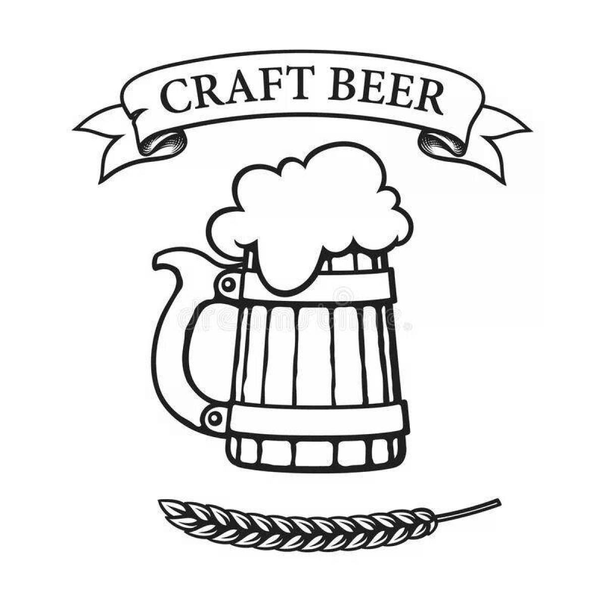 Раскраска Юмористическая раскраска пива