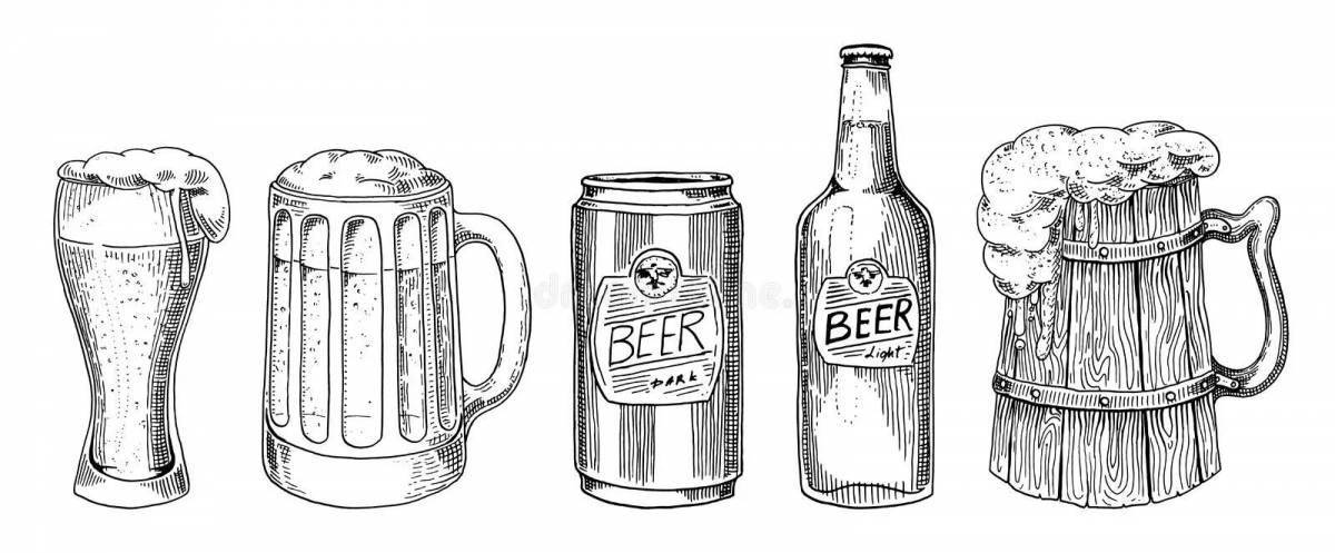 Раскраска Раскраска смешное пиво
