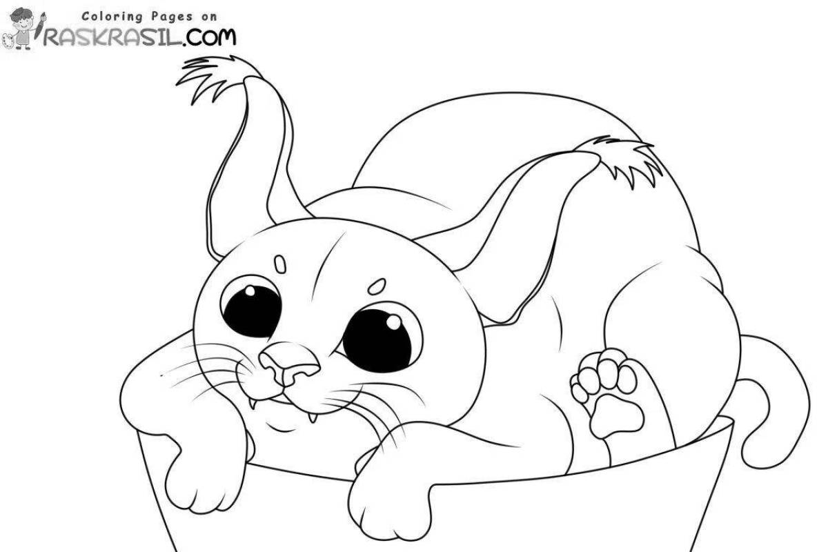 Fabulous caracal coloring page