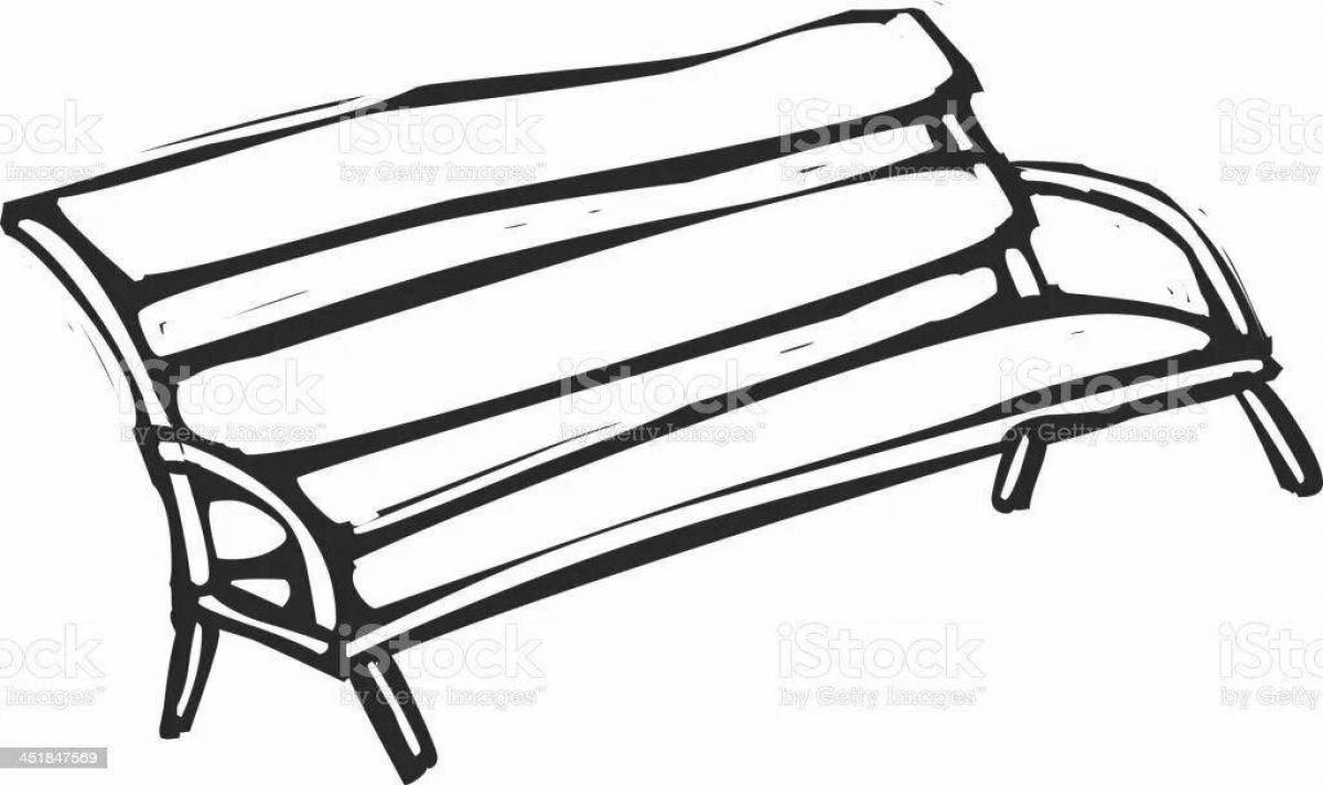 Sun bench coloring page
