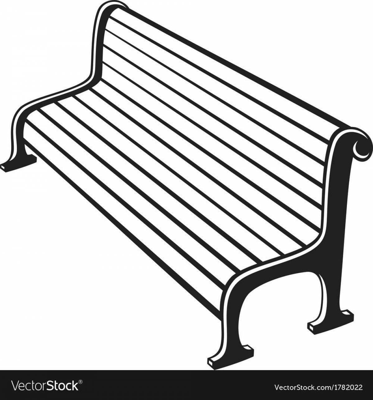 Раскраска сияющая скамейка