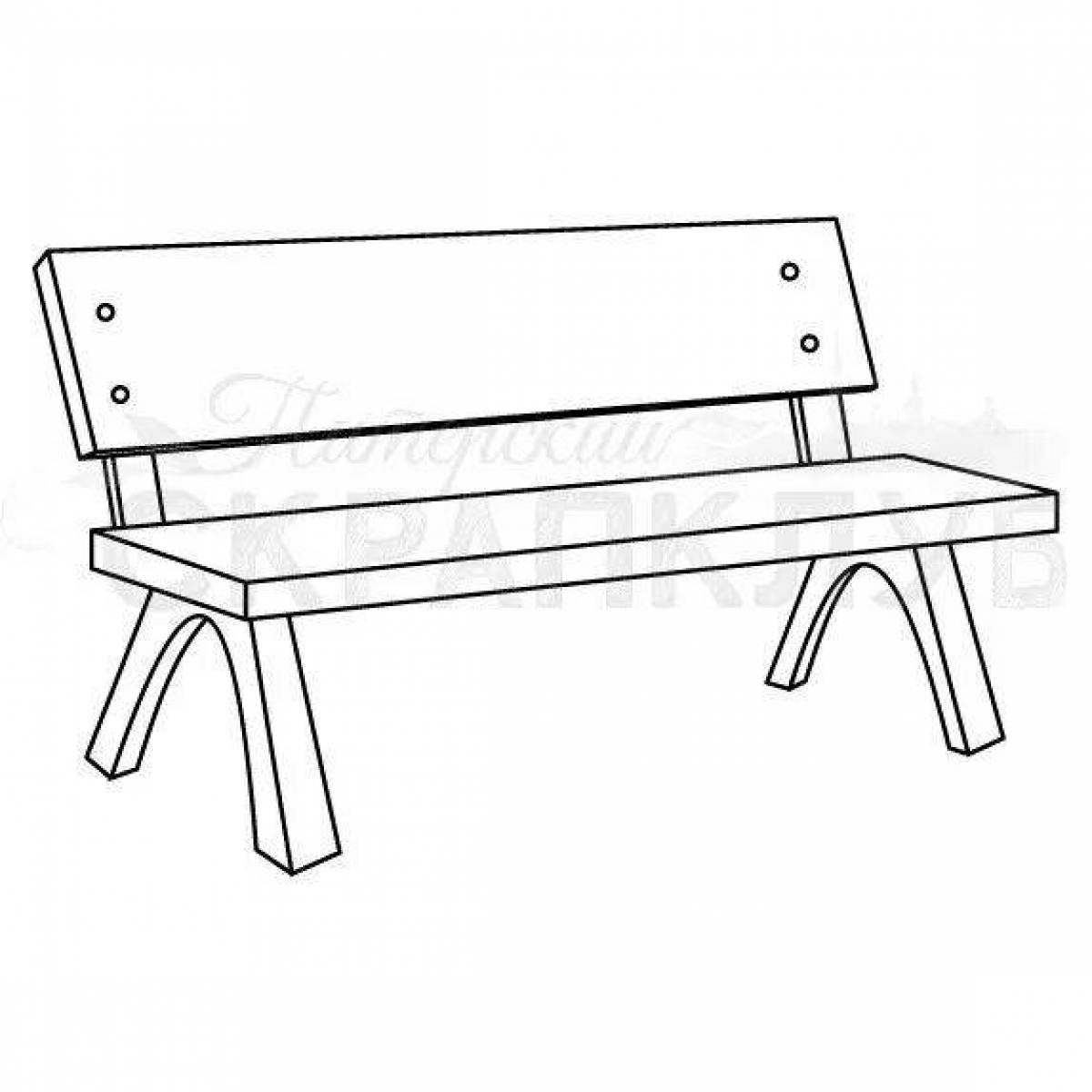 Festive bench coloring page