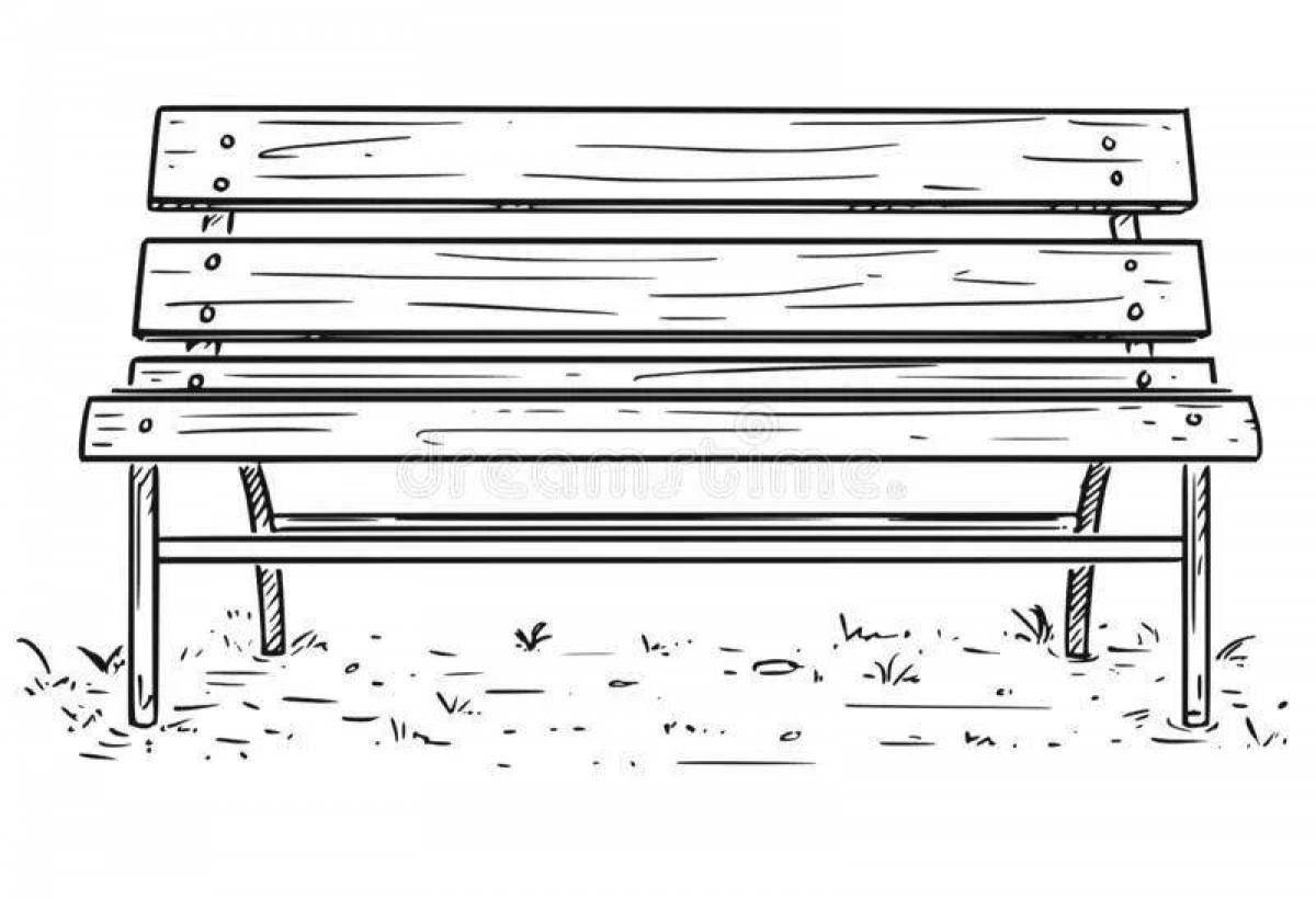 Adorable bench coloring page