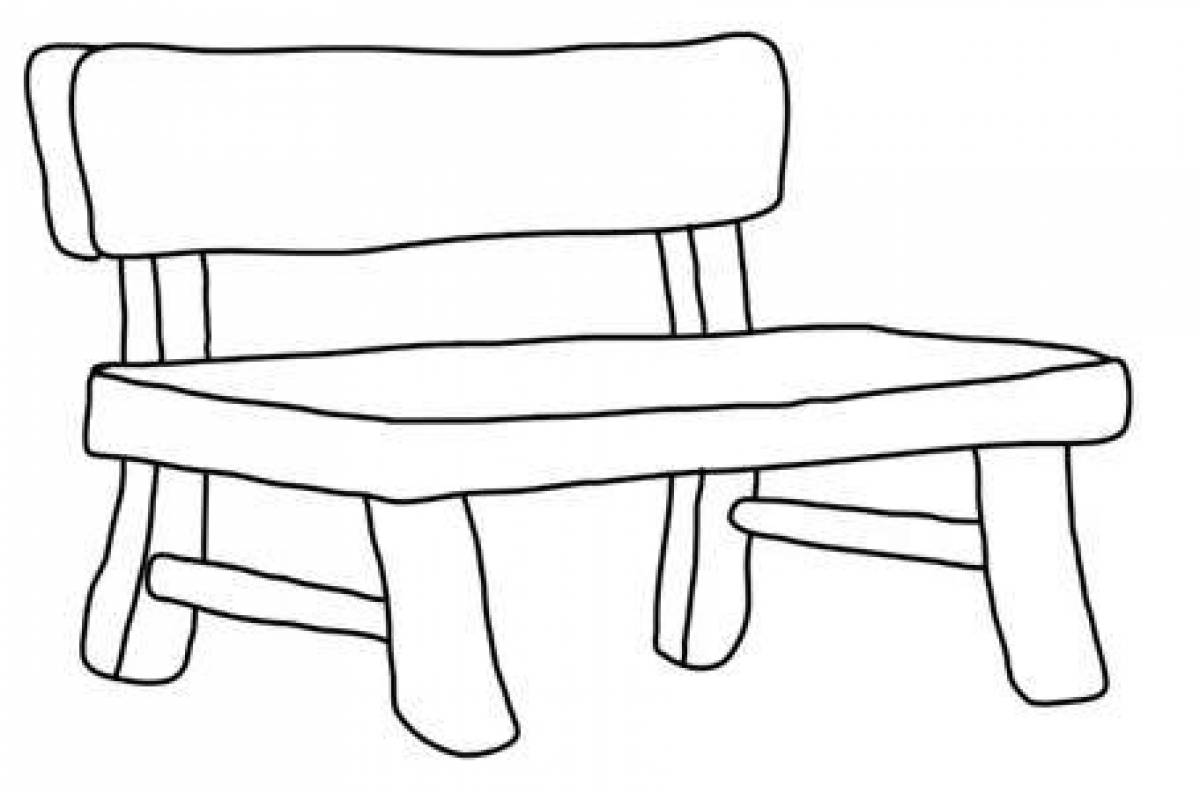 Comfortable bench coloring page