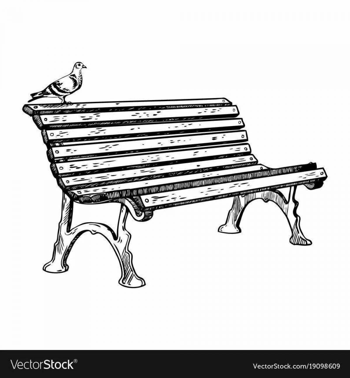 Welcome bench coloring page