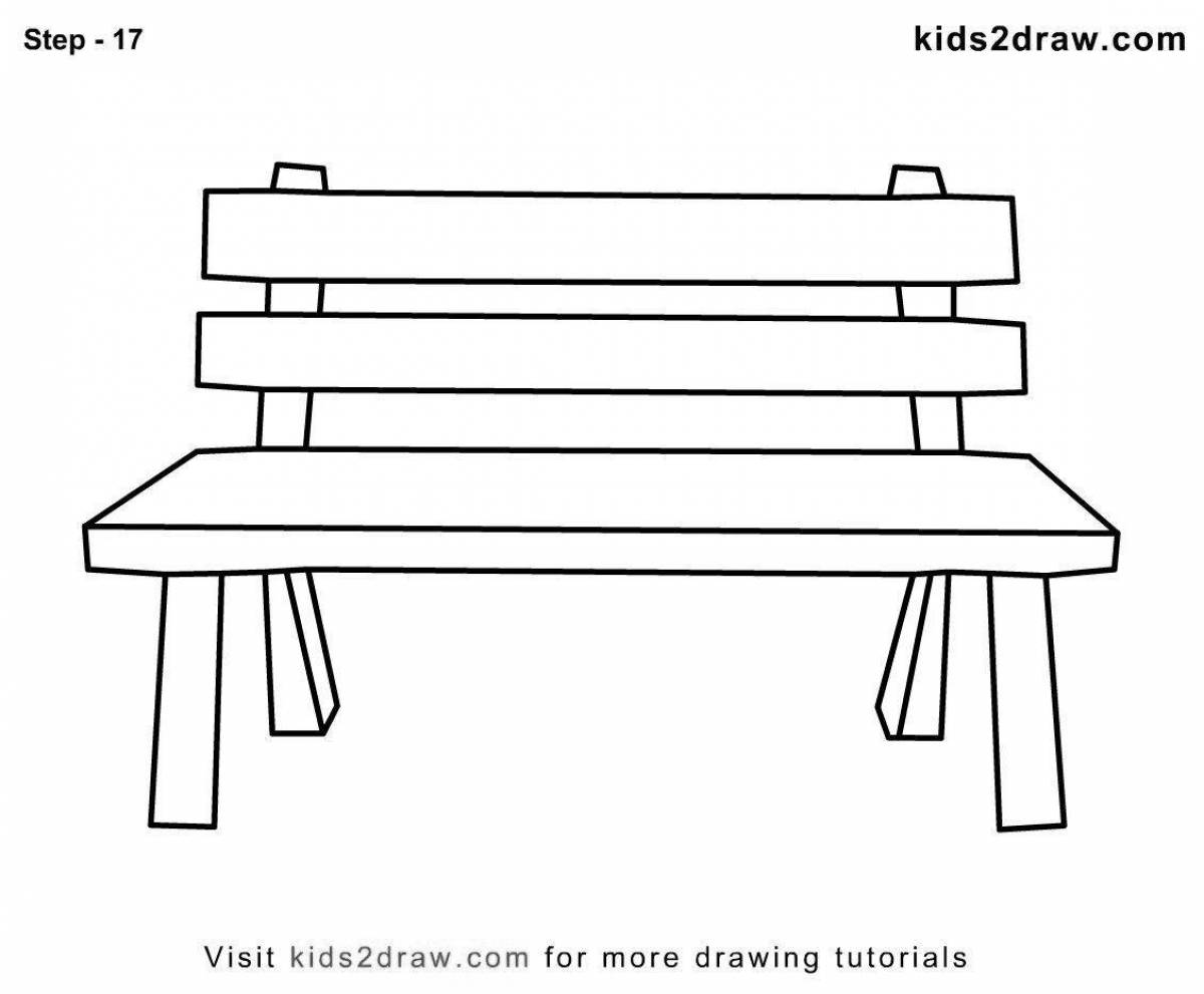 Calm bench coloring page