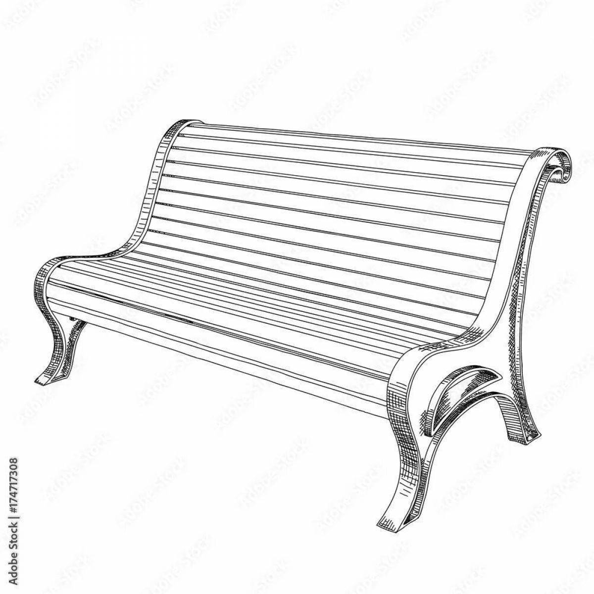 Refreshing bench coloring page