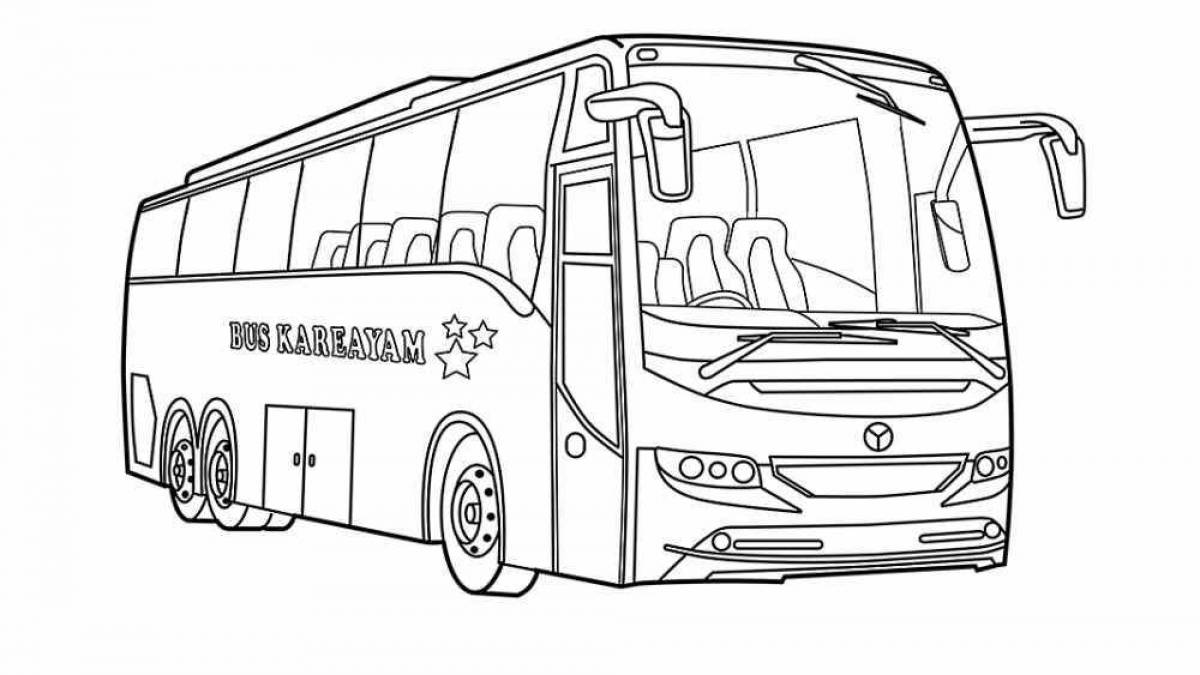 Coloring page funny electric bus