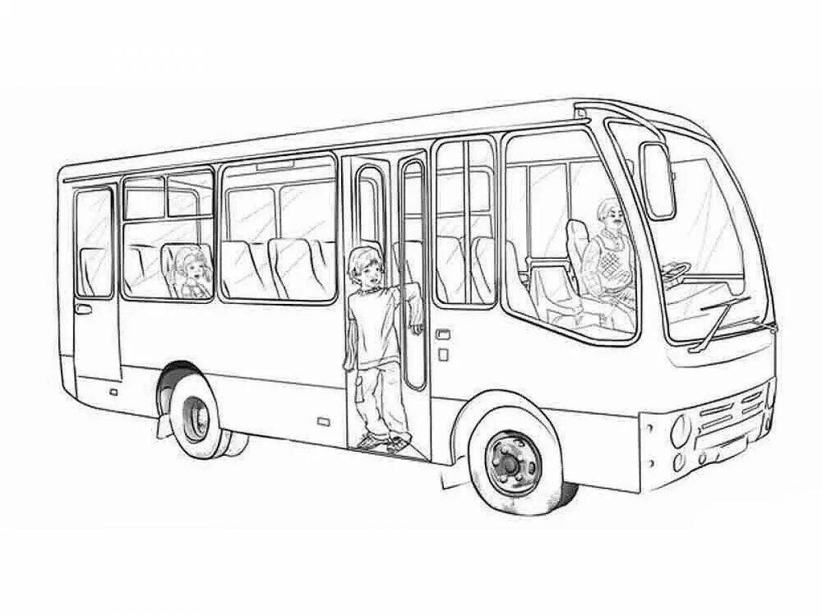 Playful electric bus coloring page